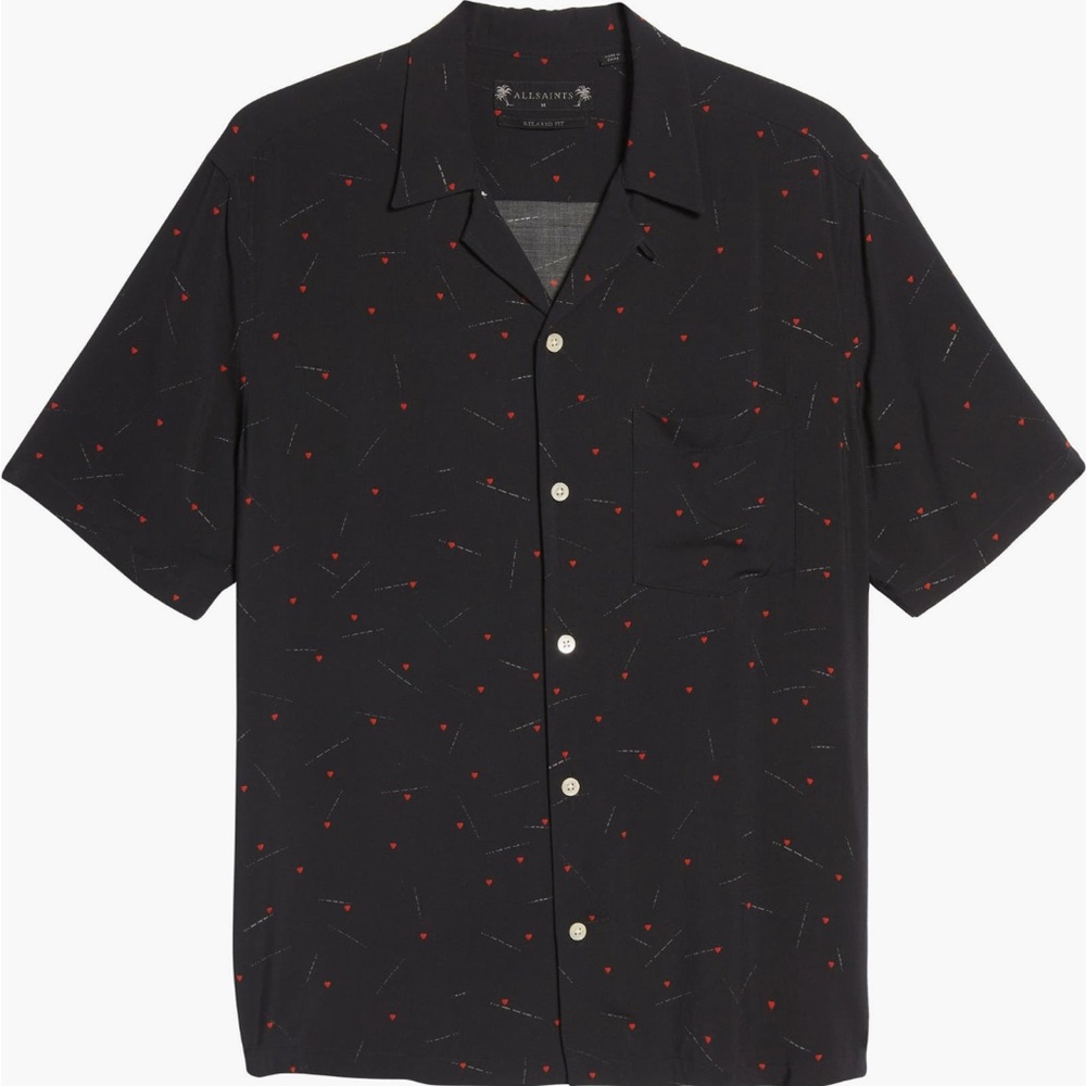Allsaints - Morse Code Relaxed Fit Button Down